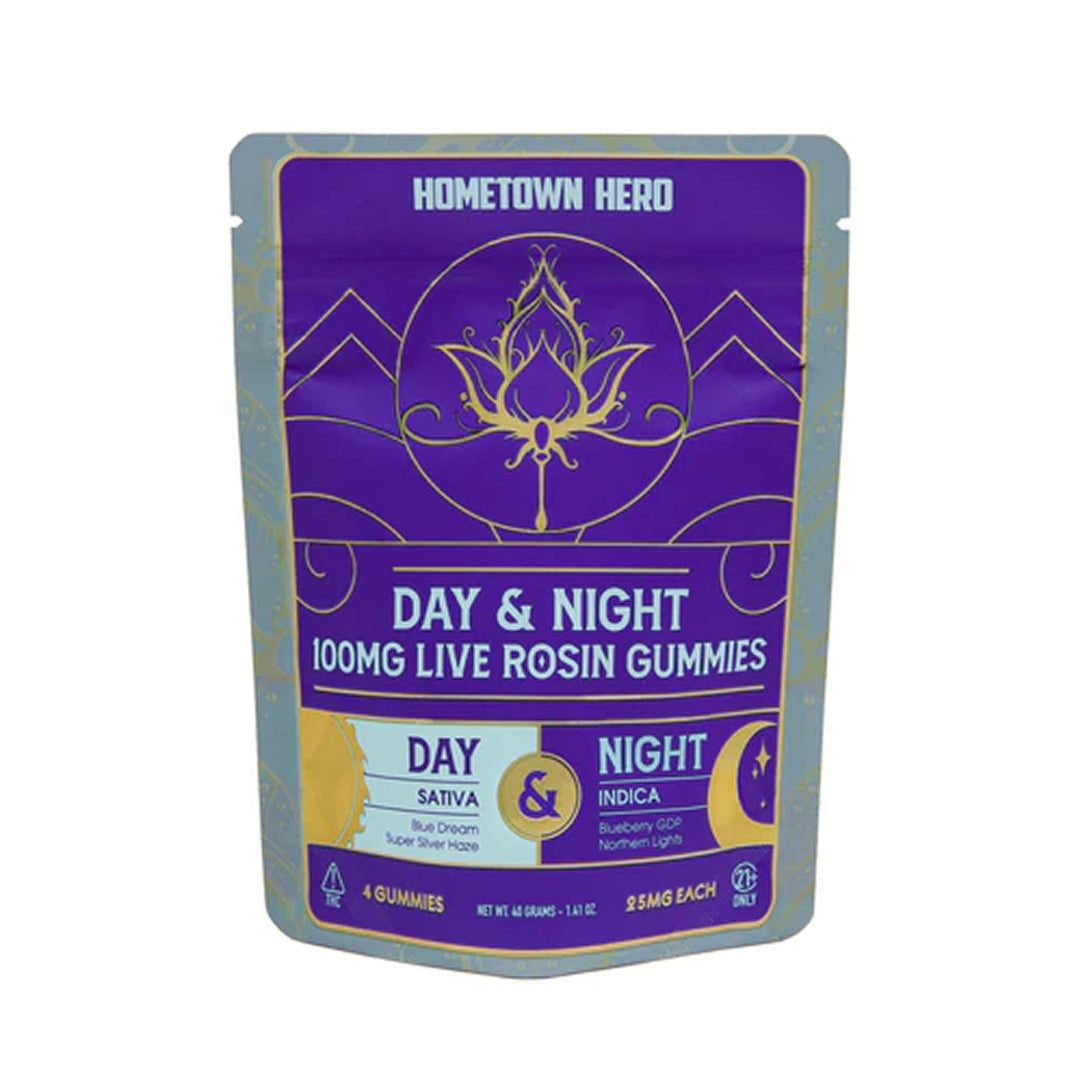 Hometown Hero Day & Night Delta-9 Live Rosin Gummy Sample Pack