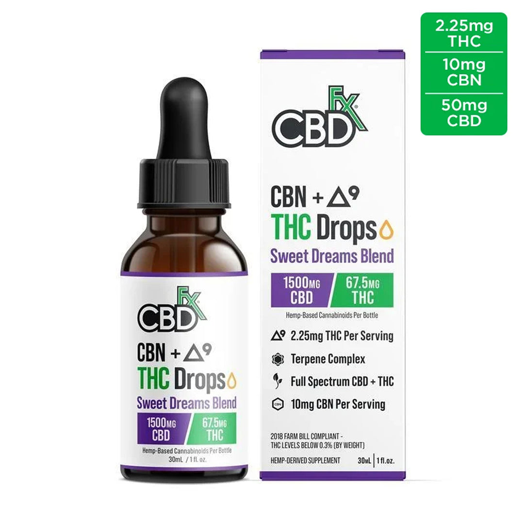 CBDfx Sweet Dreams Blend CBN + Delta-9 THC Drops - Ethereal Gold Dispensary