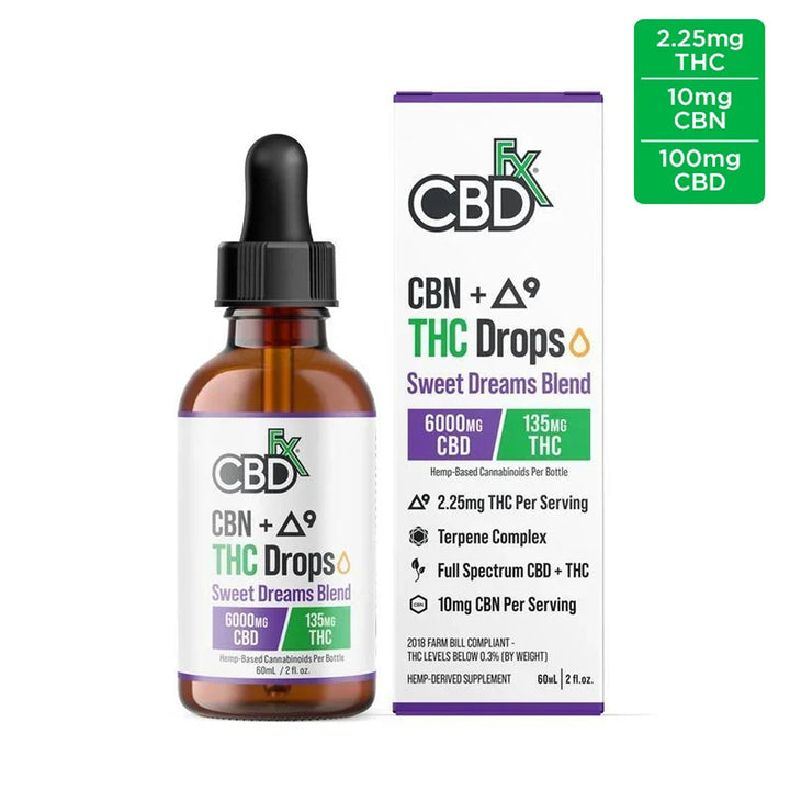 CBDfx Sweet Dreams Blend CBN + Delta-9 THC Drops - Ethereal Gold Dispensary
