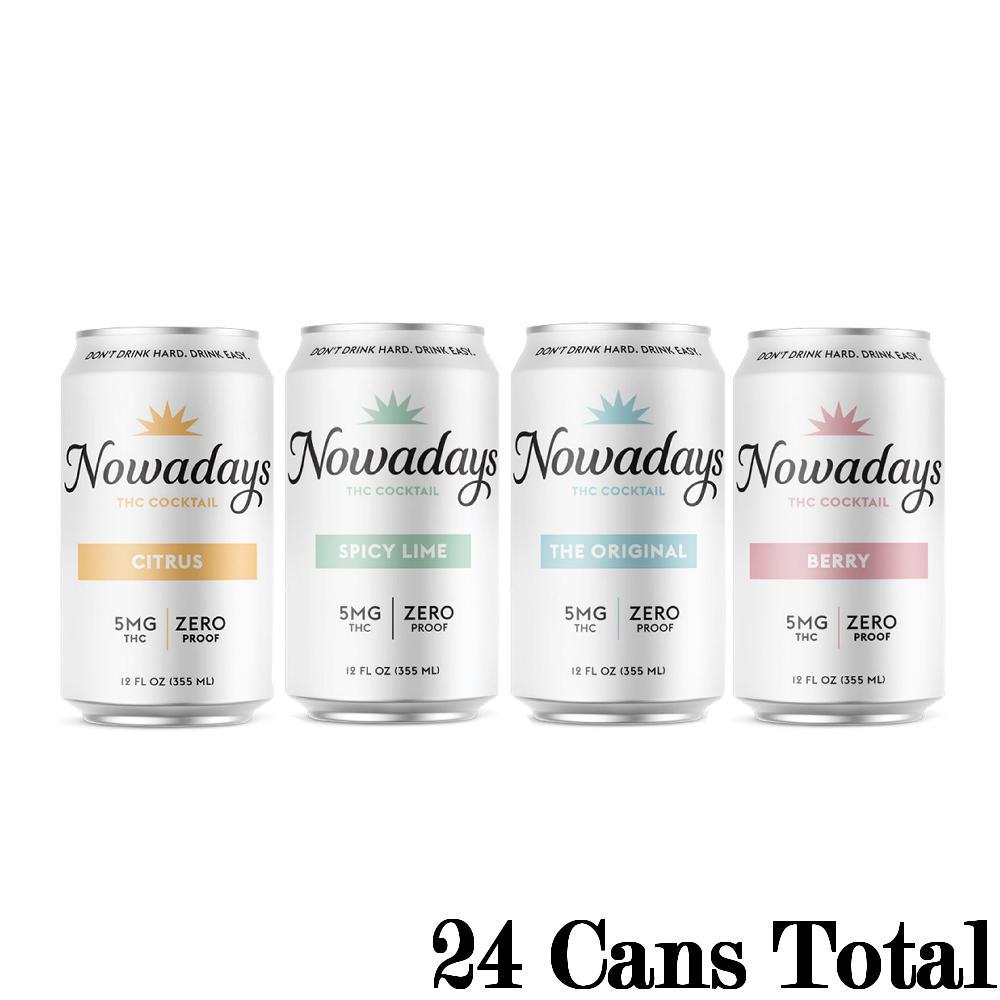 Nowadays Cannabis Cocktail Variety Pack 24 12oz Cans 5mg THC per Can