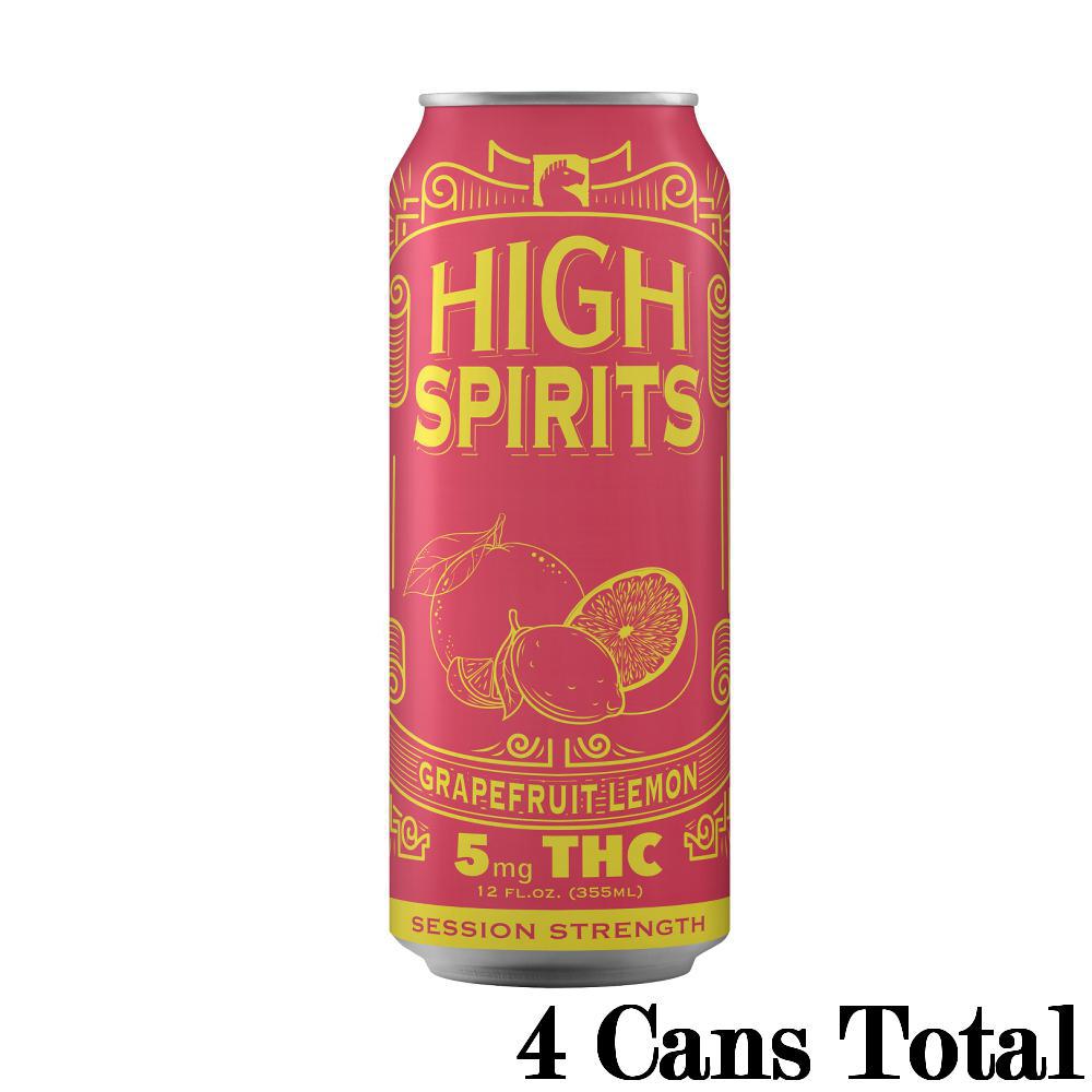 High Spirits Grapefruit Lemon THC Seltzer (5mg Can) view 4
