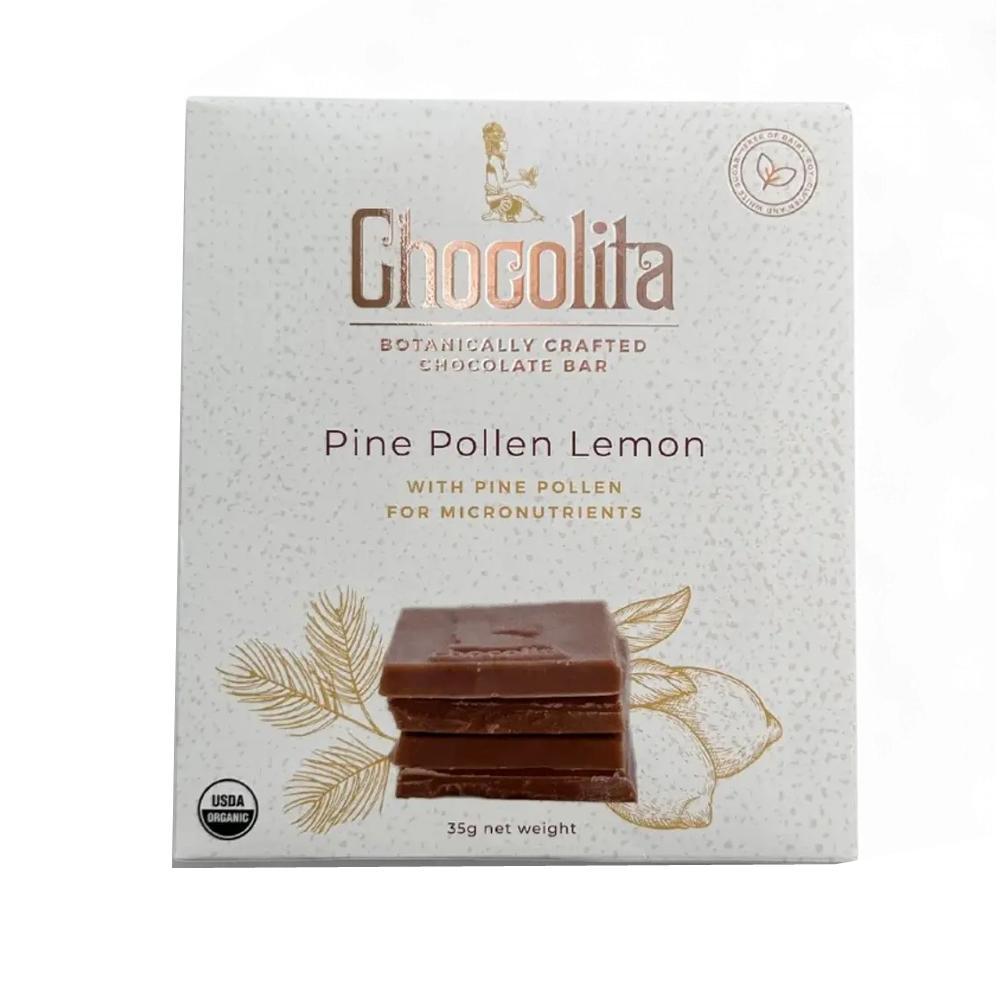 Chocolita Power – Pine Pollen Raw White Chocolate Bar