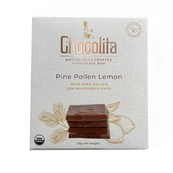 Chocolita Power – Pine Pollen Raw White Chocolate Bar