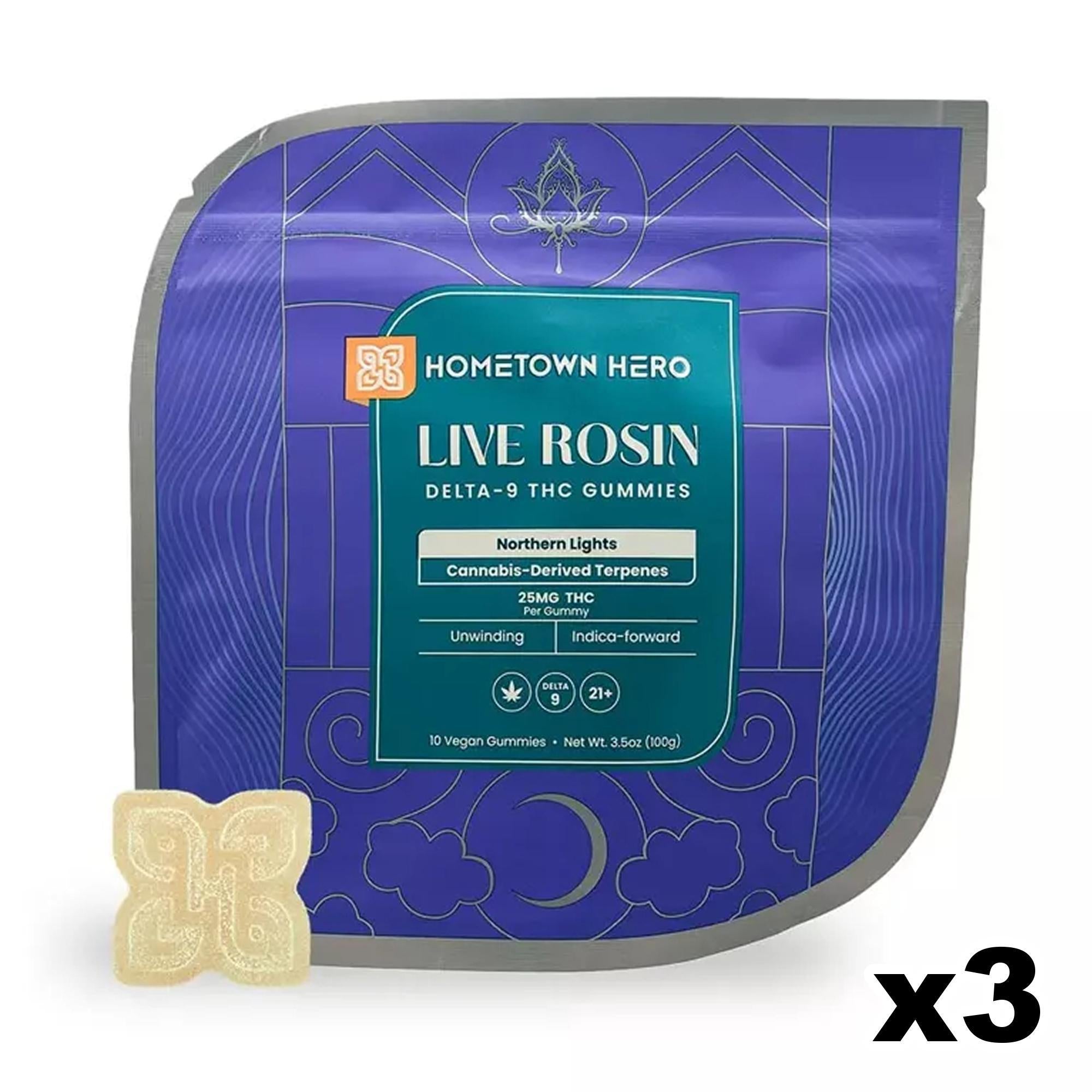 Hometown Hero Delta-9 Live Rosin Gummies | 25mg Gummy – Ethereal