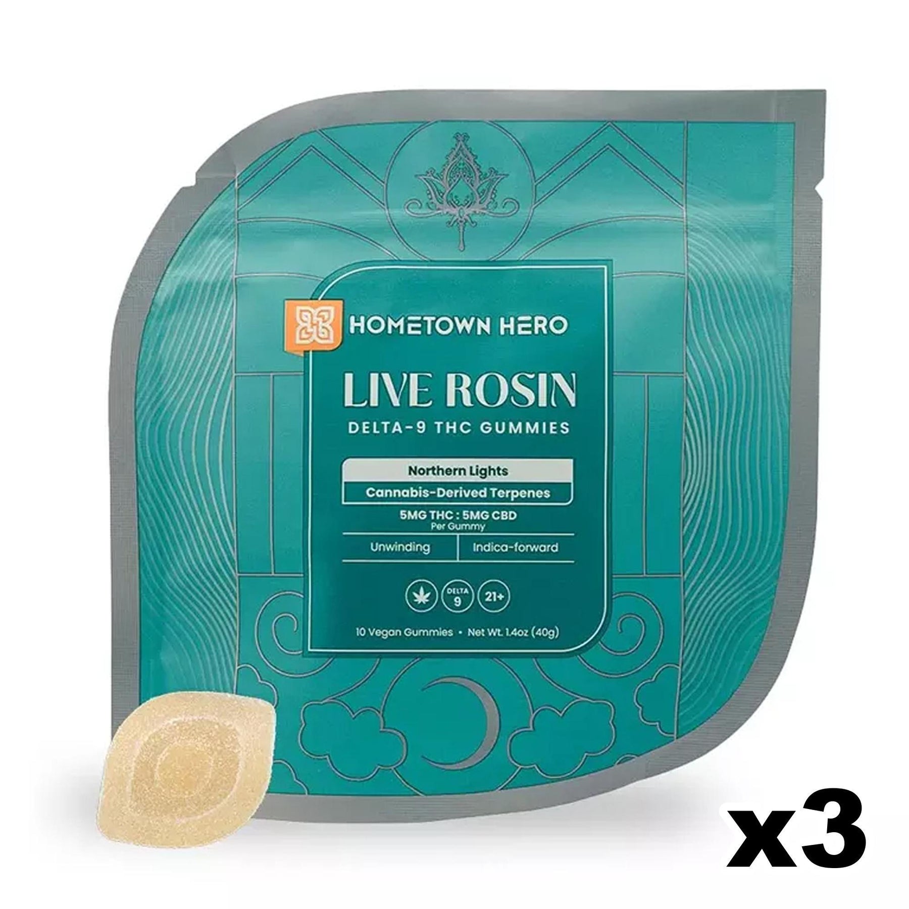 Hometown Hero Live Rosin THC + CBD Gummies view 2