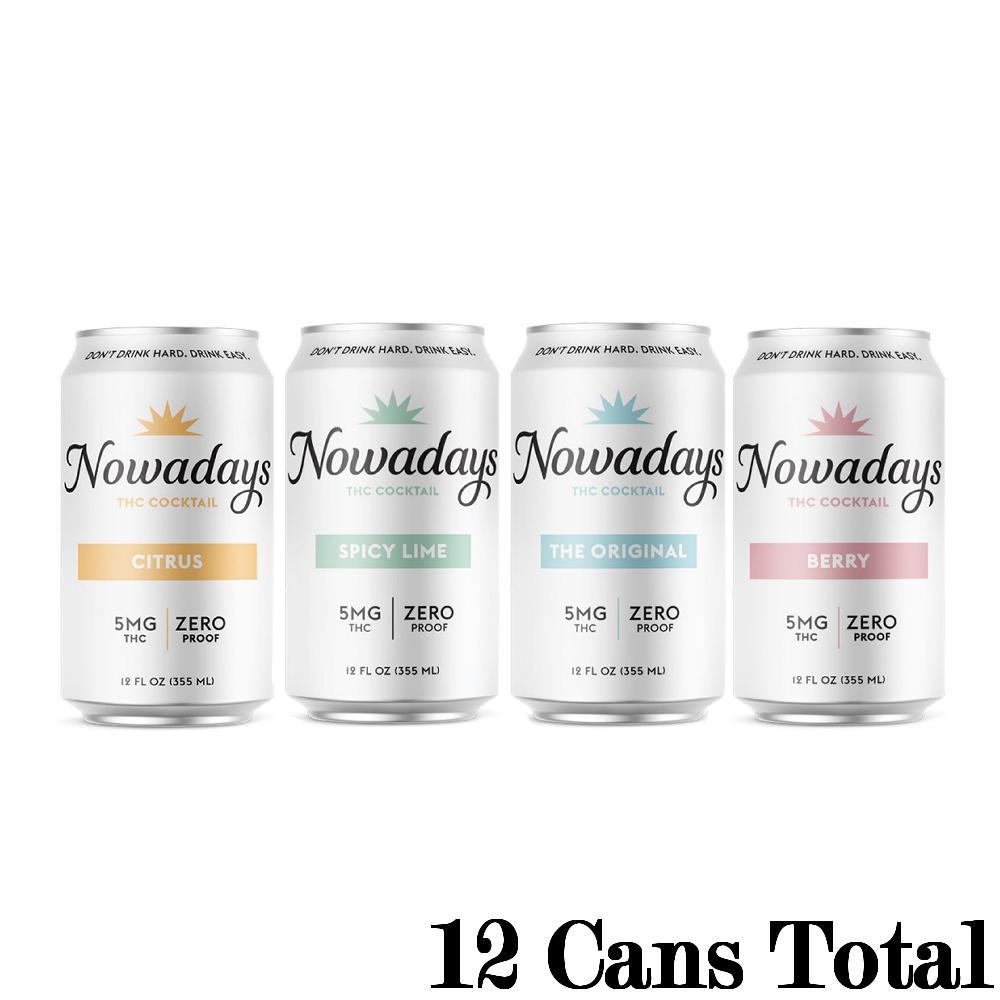 Nowadays Cannabis Cocktail Variety Pack 12 12oz Cans 5mg THC per Can