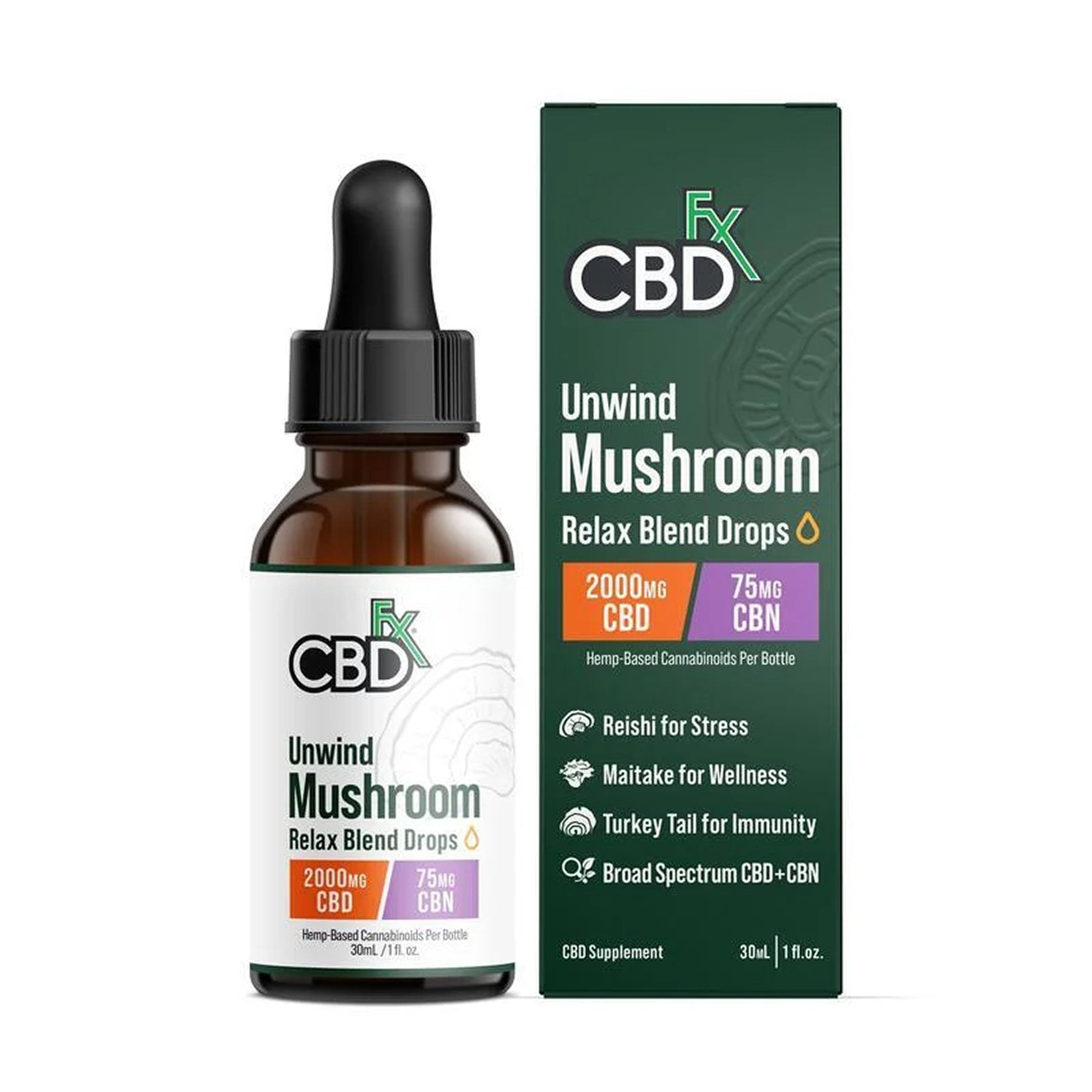 CBDfx Unwind Mushroom Tincture view 2