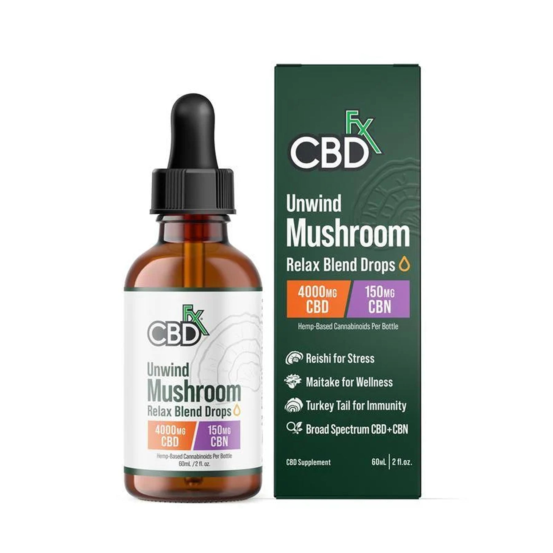 CBDfx Unwind Mushroom Tincture view 3