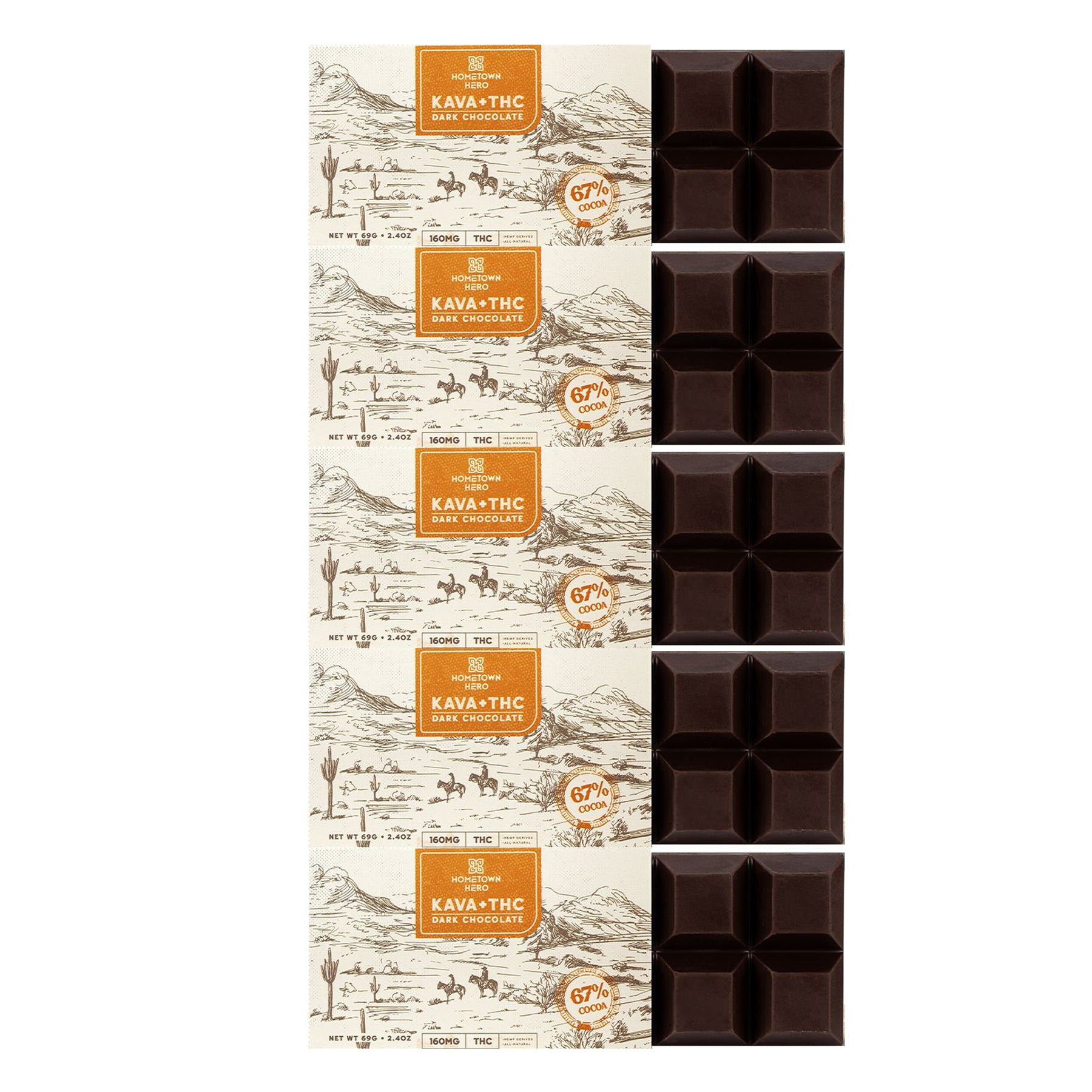 Hometown Hero Kava + THC Dark Chocolate view 2