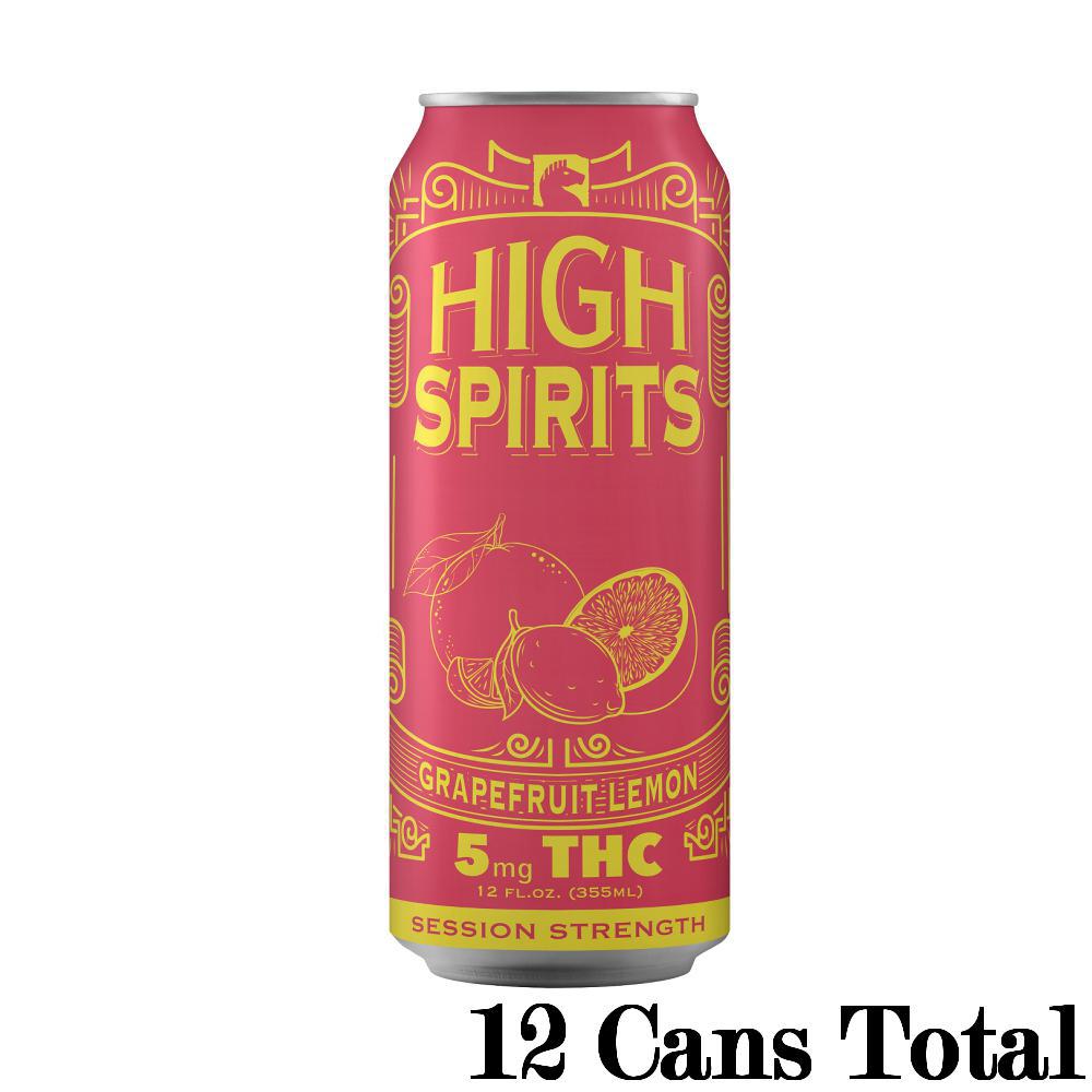 High Spirits Grapefruit Lemon THC Seltzer (5mg Can) view 3