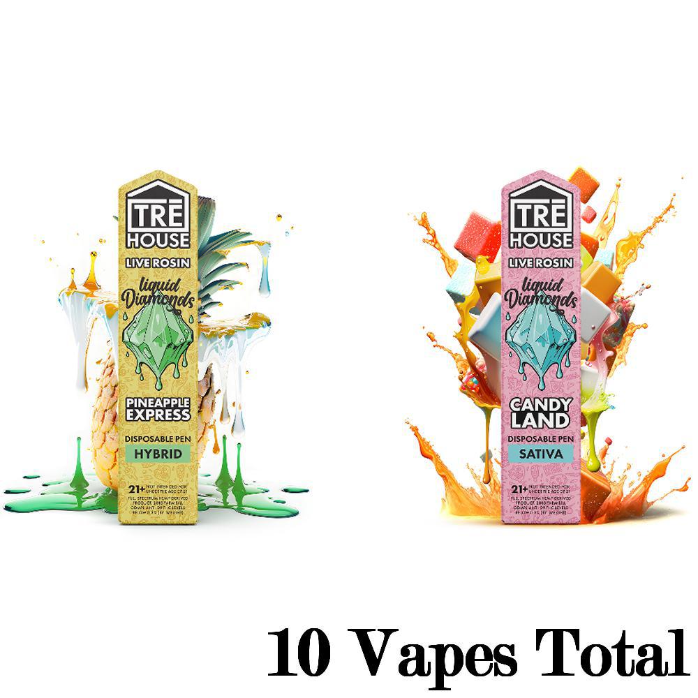 TRE House 2 Gram Liquid Diamonds Disposable Vape - Ethereal Gold Dispensary