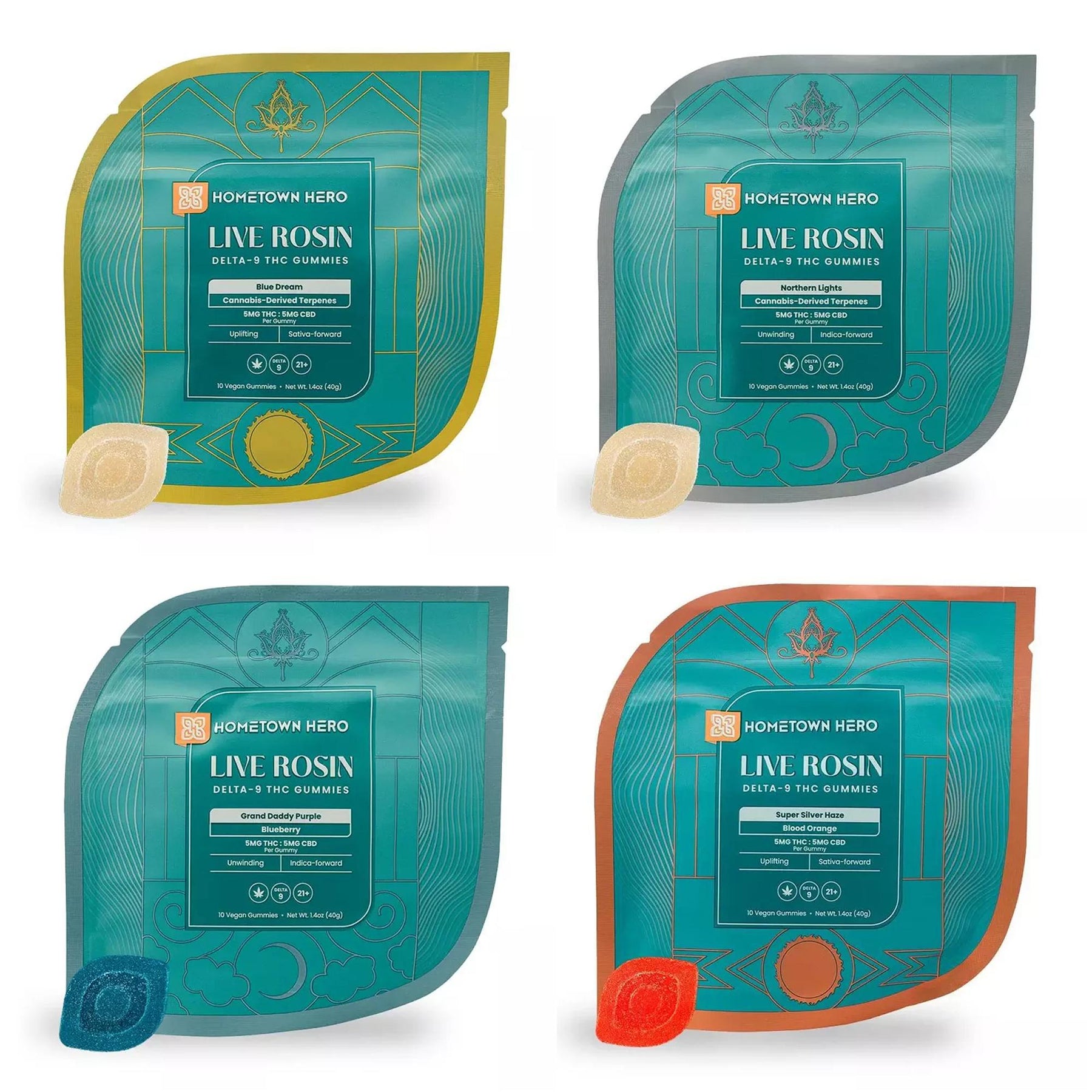 Hometown Hero Live Rosin THC + CBD Gummies