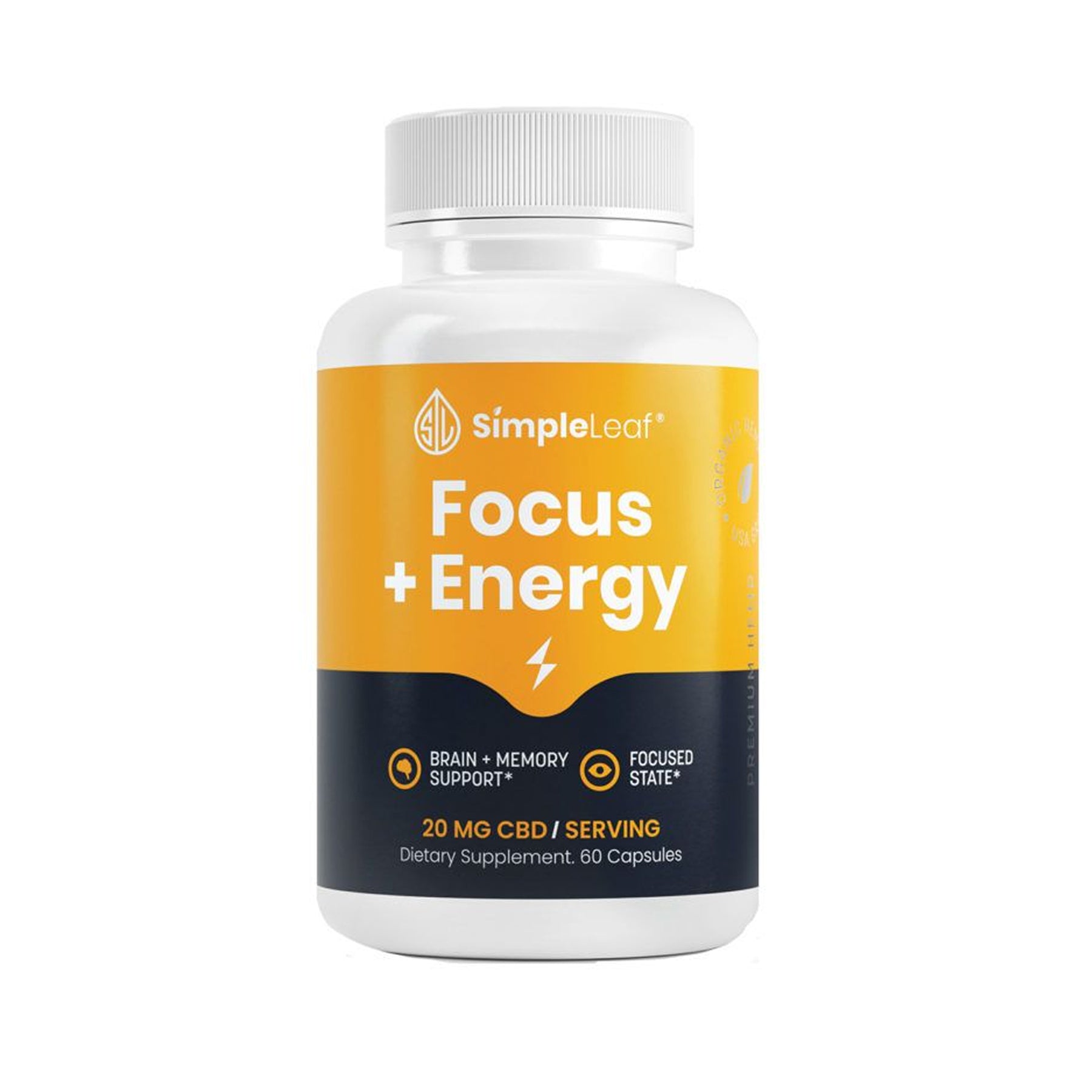Simple Leaf CBD Focus + Energy Capsules