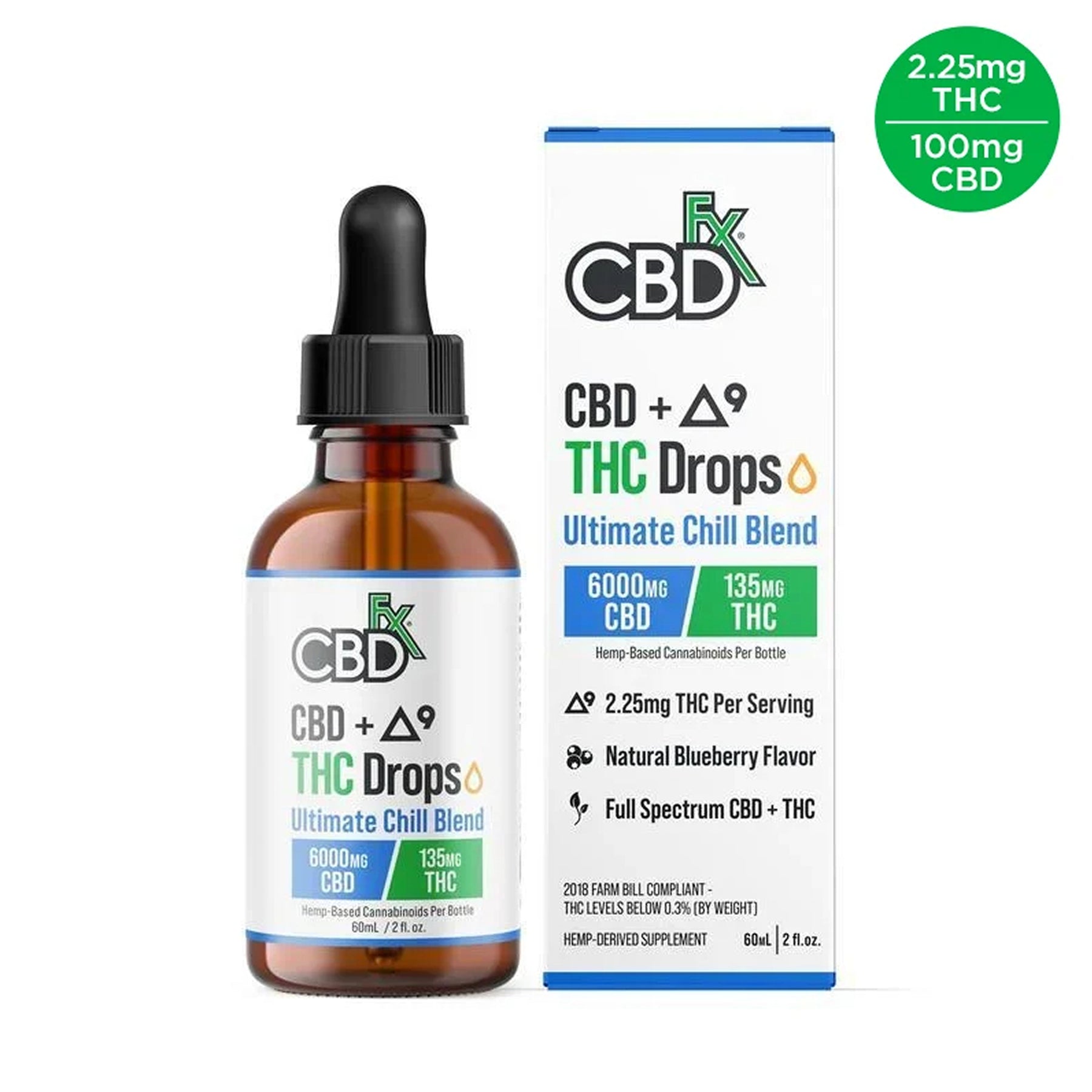 CBDfx Ultimate Chill Blend CBD + Delta-9 THC Drops view 3