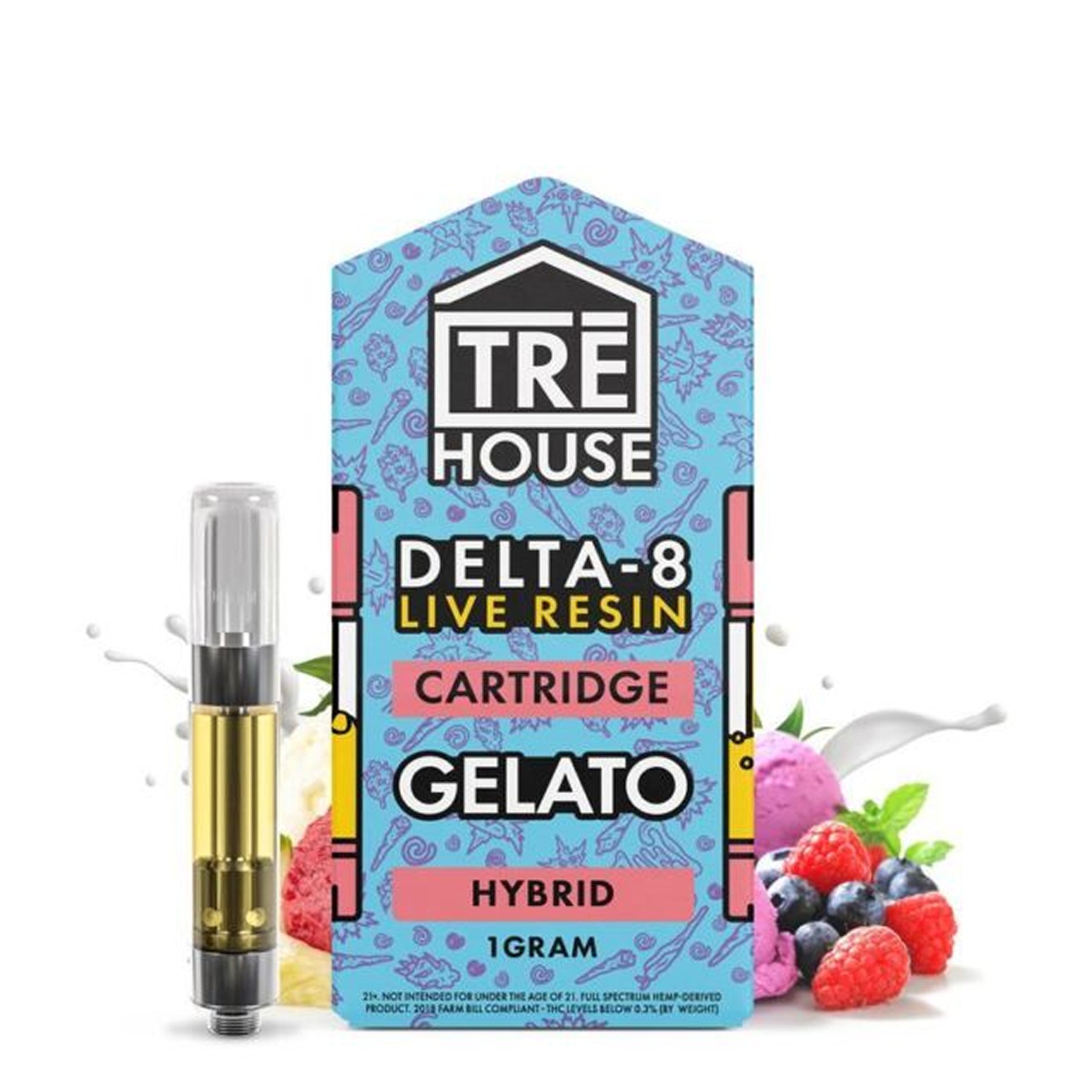TRE House 1 Gram Delta-8 Live Resin Vape Cartridge view 2