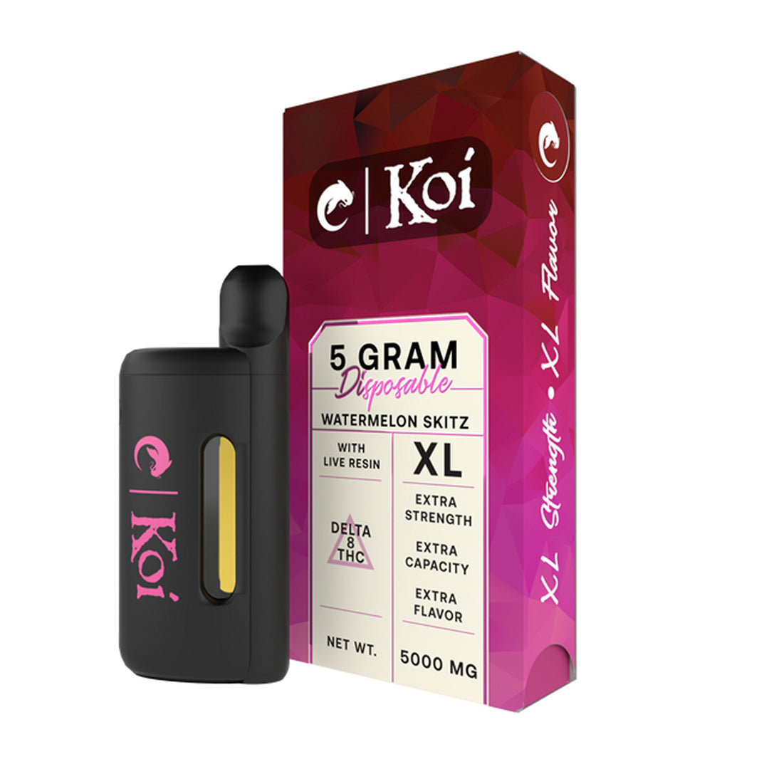 Koi 5 Gram Delta-8 Live Resin Disposable Vape | 3 Strains Ethereal Gold Dispensary Koi 5 Gram Delta-8 Live Resin Disposable Vape | 3 Strains Ethereal Gold Dispensary