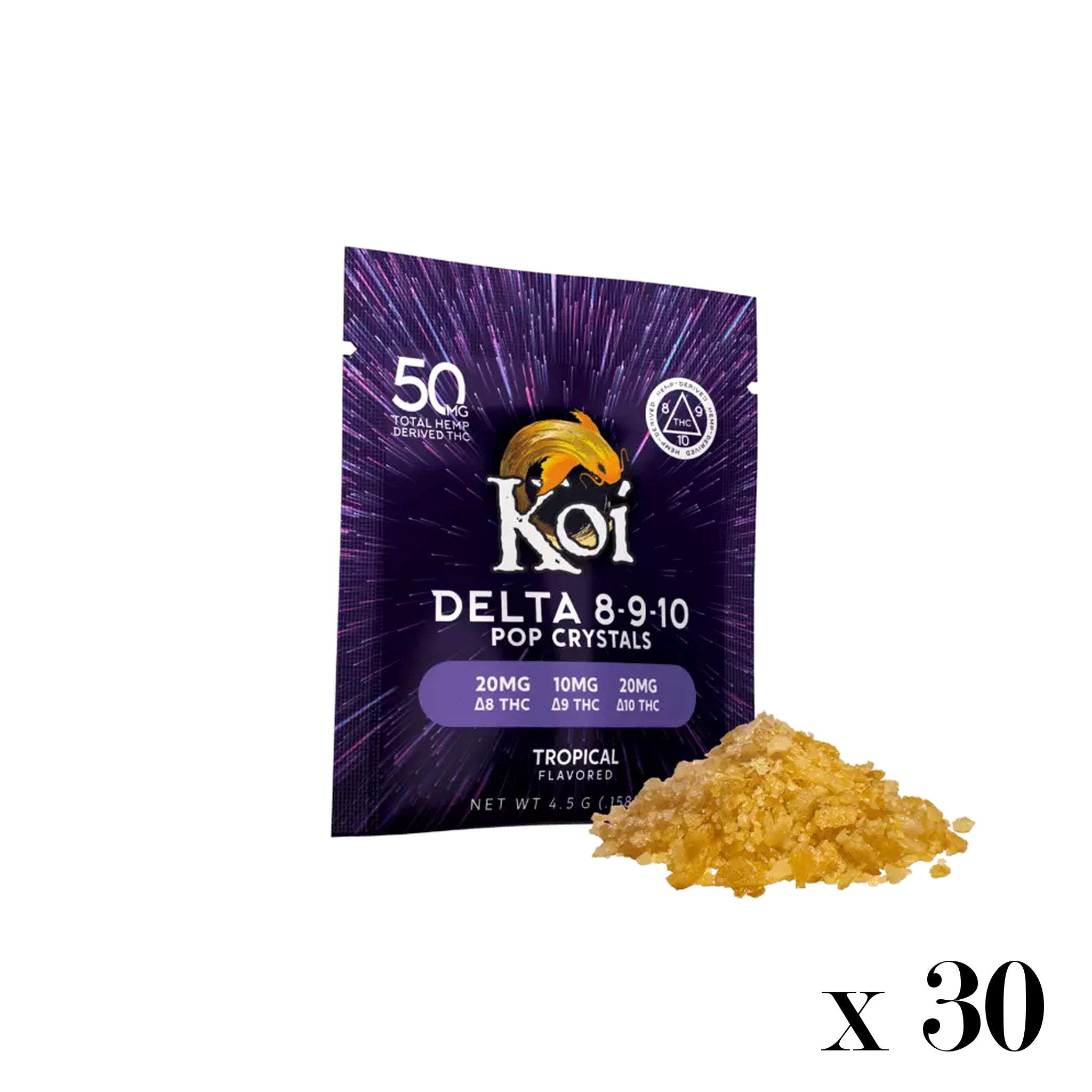 Koi Delta-8-9-10 Pop Crystals | 3 Flavors | 50mg – Ethereal Gold