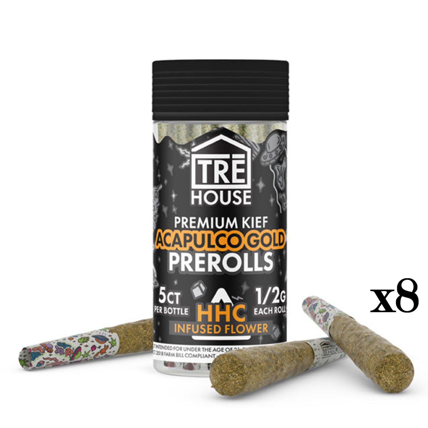 TRE House Premium Kief HHC Pre-Rolls view 2